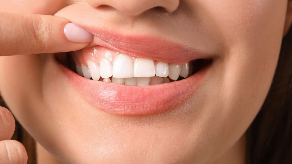 Healthy smile close up