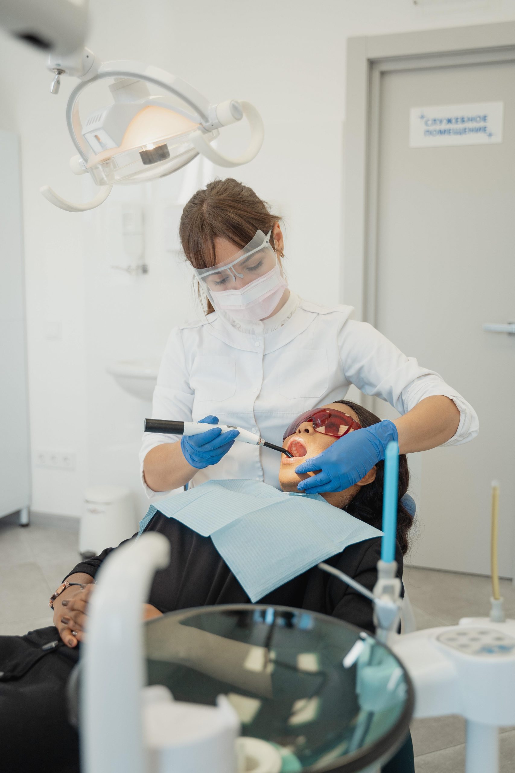 Dental exam in progress